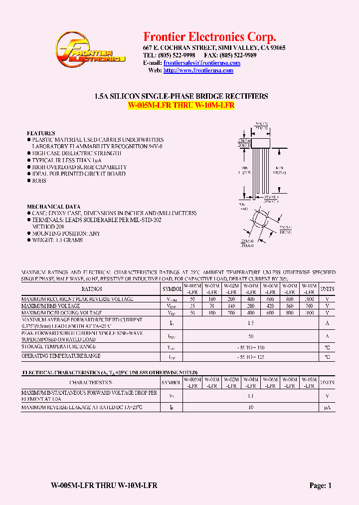 W-10M-LFR_4907322.PDF Datasheet