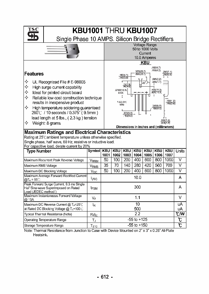 KBU1001_4954634.PDF Datasheet