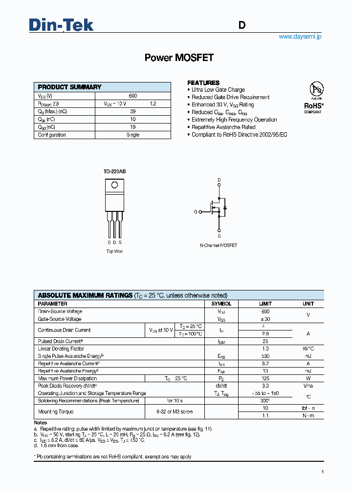 DTP4N60_4968444.PDF Datasheet