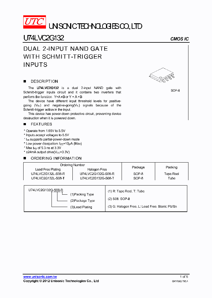 U74LVC2G132G-S08-R_4978997.PDF Datasheet