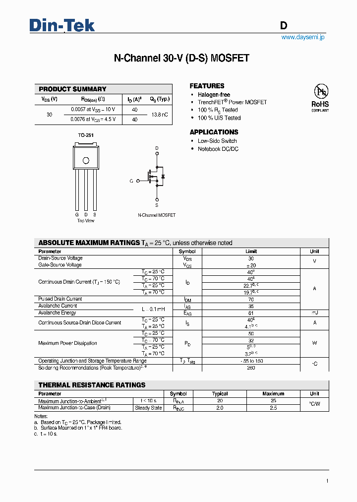 DTL40N03_5011238.PDF Datasheet