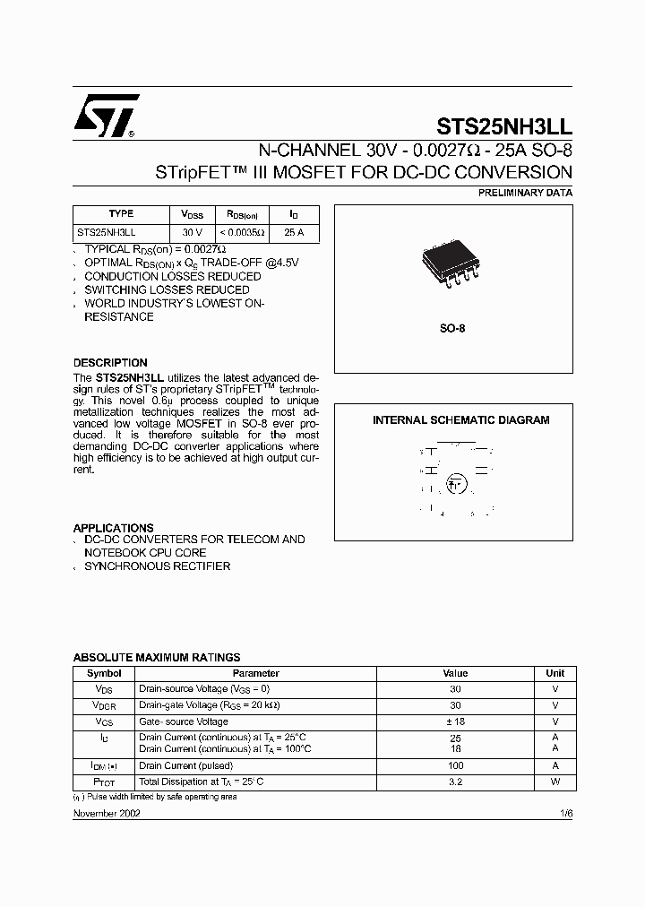 STS25NH3LL_5005139.PDF Datasheet