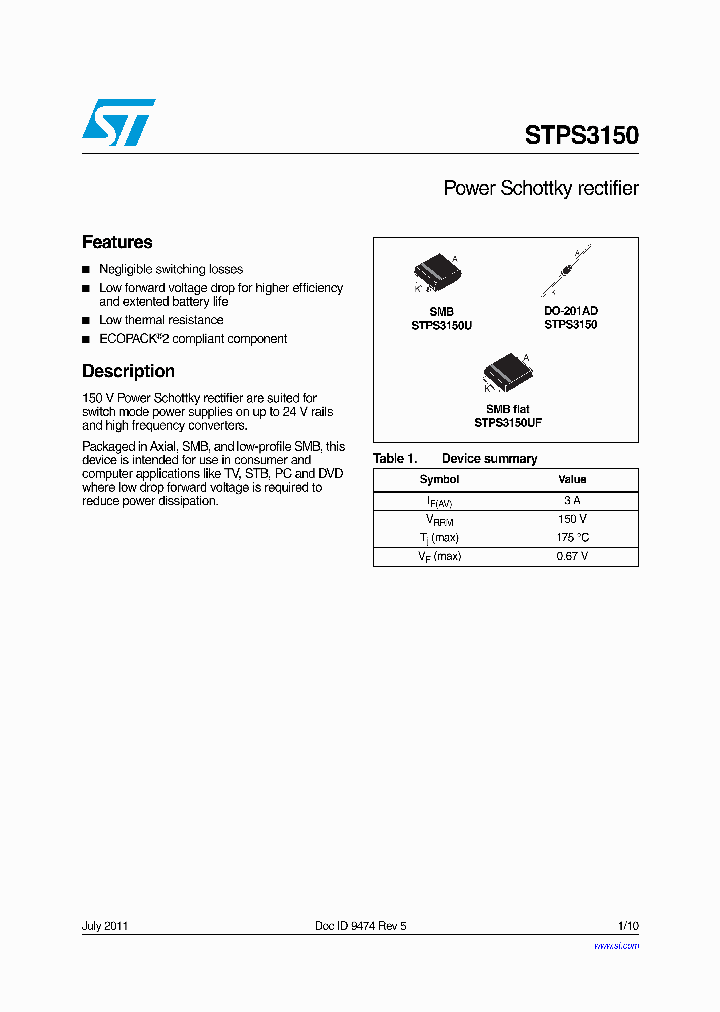 STPS315011_5010164.PDF Datasheet