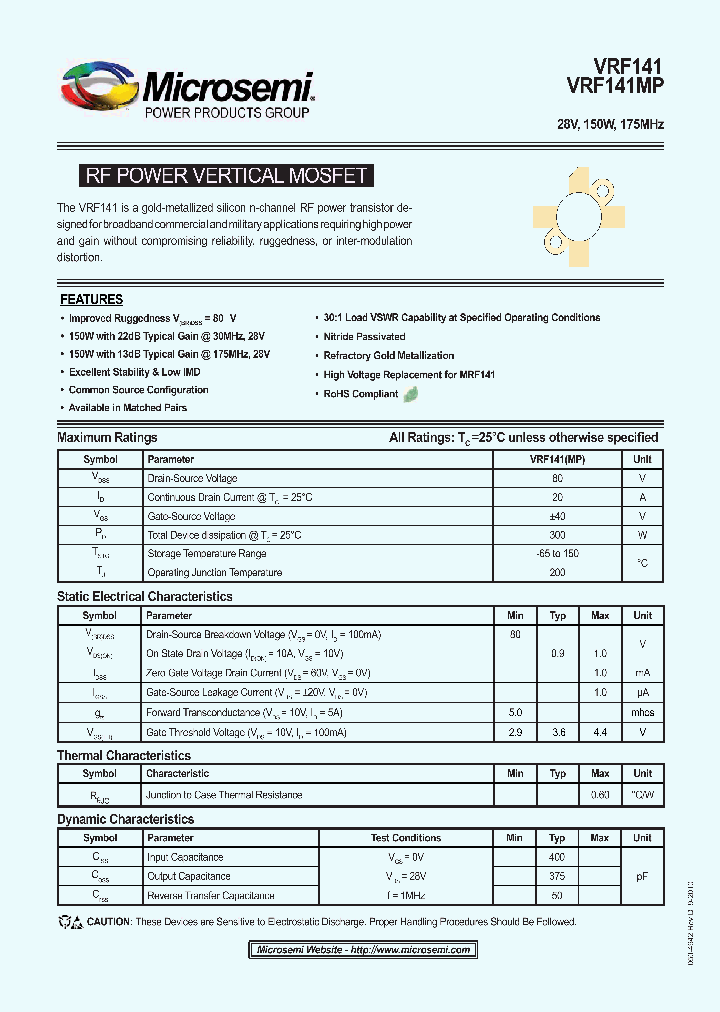 VRF141MP_5029315.PDF Datasheet