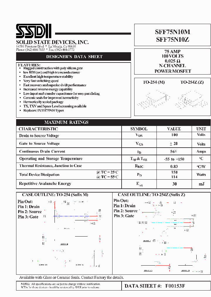 SFF75N10Z_5029675.PDF Datasheet