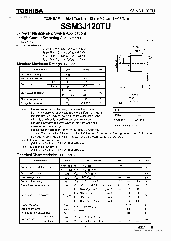 SSM3J120TU_5049666.PDF Datasheet