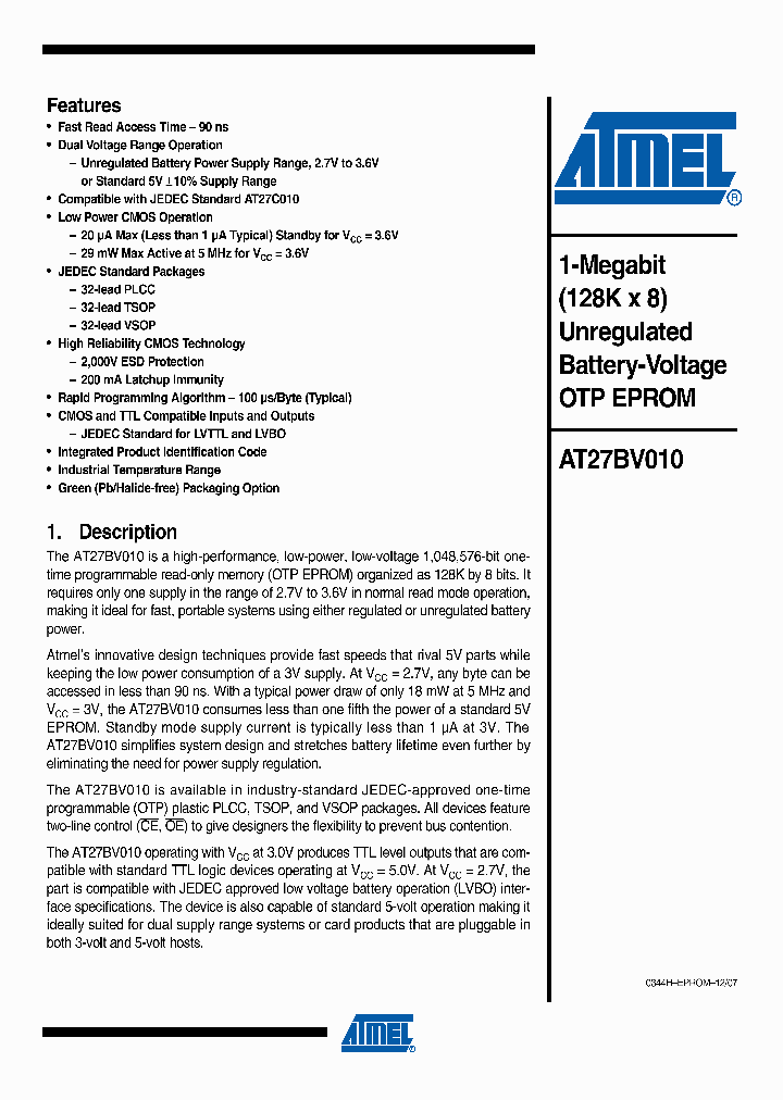 AT27BV010-90VI_5075950.PDF Datasheet