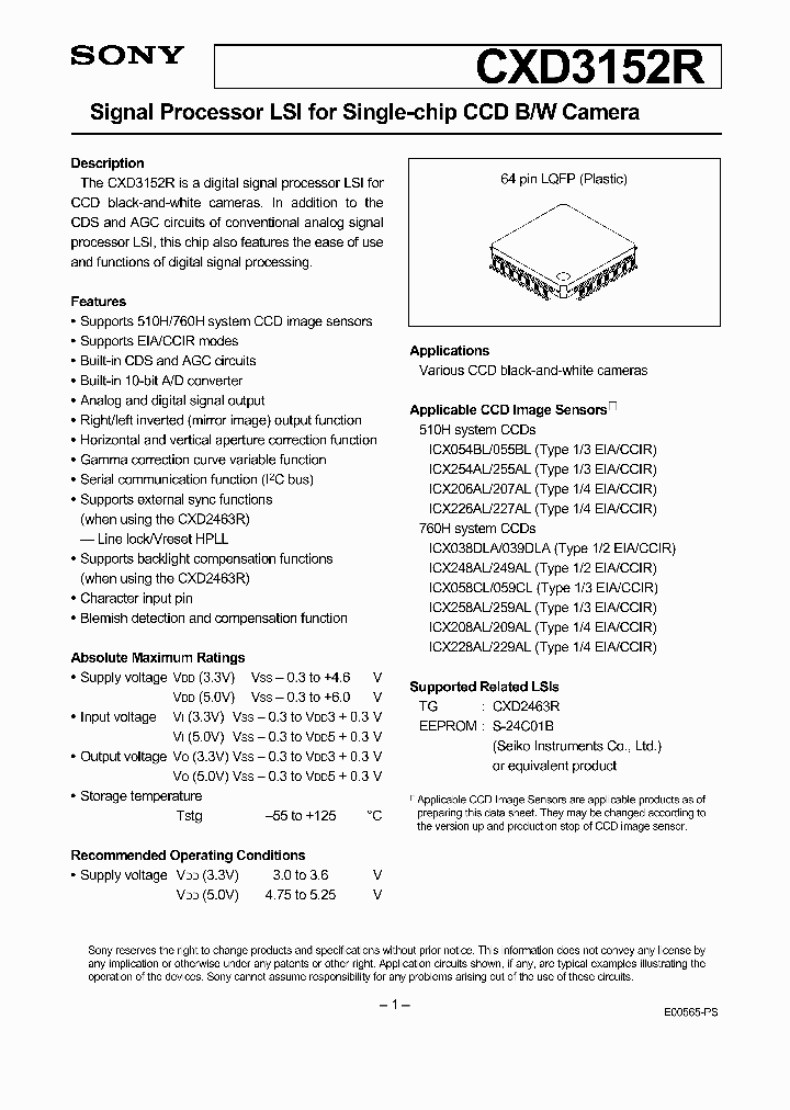 CXD3152R_5082762.PDF Datasheet