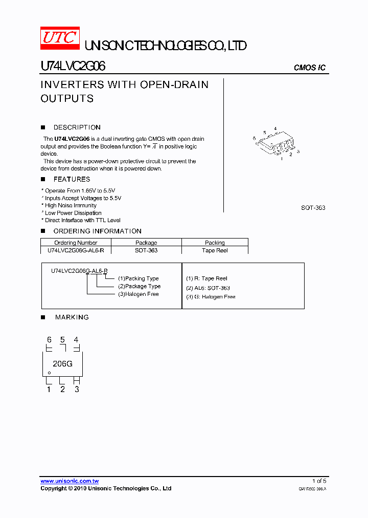 U74LVC2G06G-AL6-R_5085537.PDF Datasheet