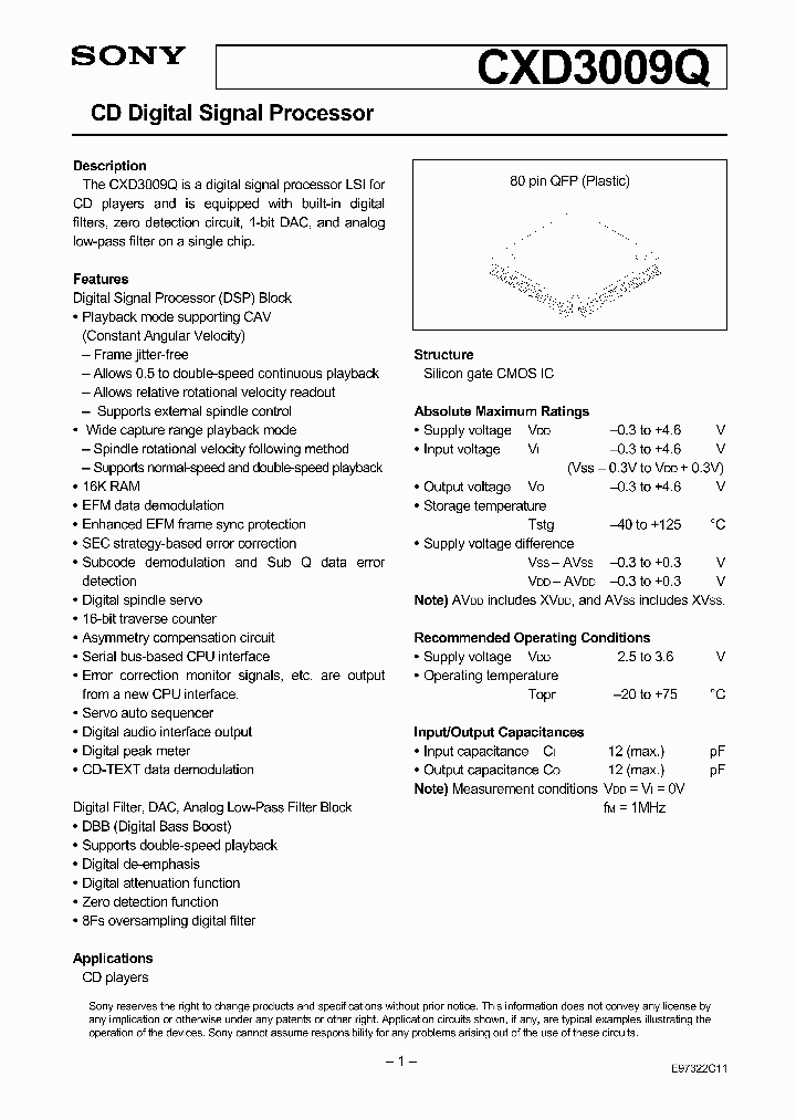 CXD3009Q_5106179.PDF Datasheet