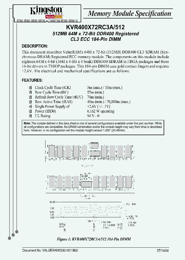 KVR400X72RC3A512_5122032.PDF Datasheet