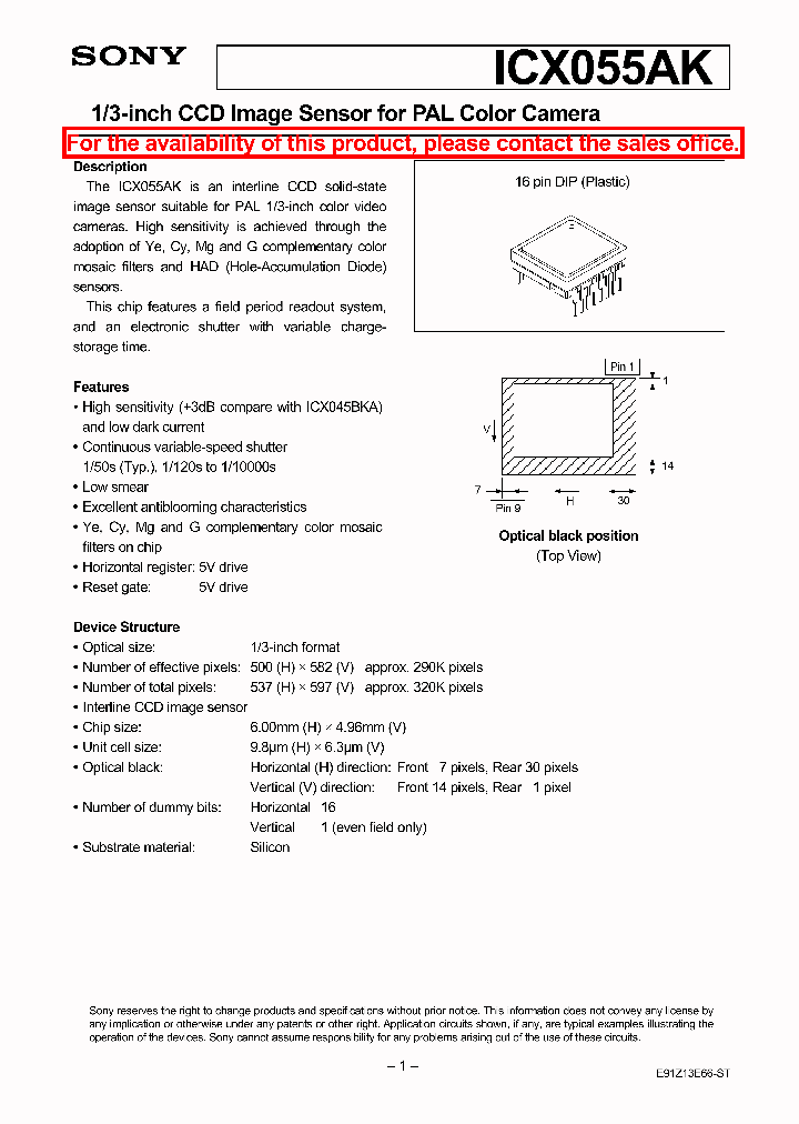 ICX055AK_5126100.PDF Datasheet