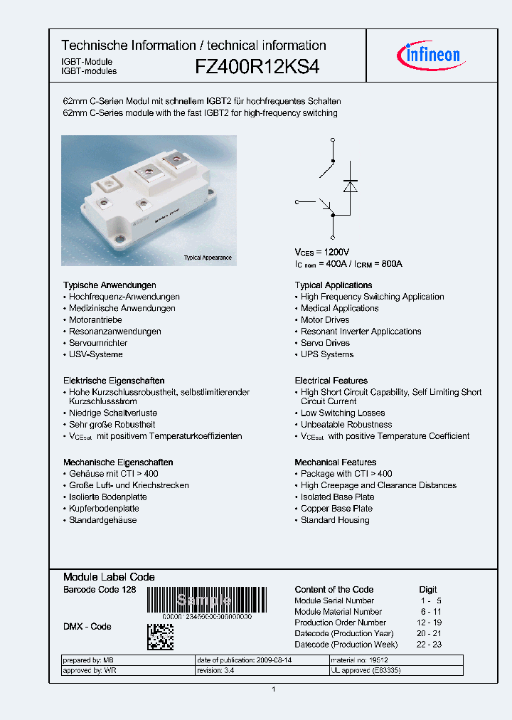 FZ400R12KS4_5130843.PDF Datasheet