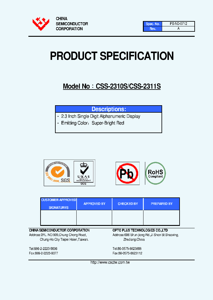 CSS-2310S_5138802.PDF Datasheet