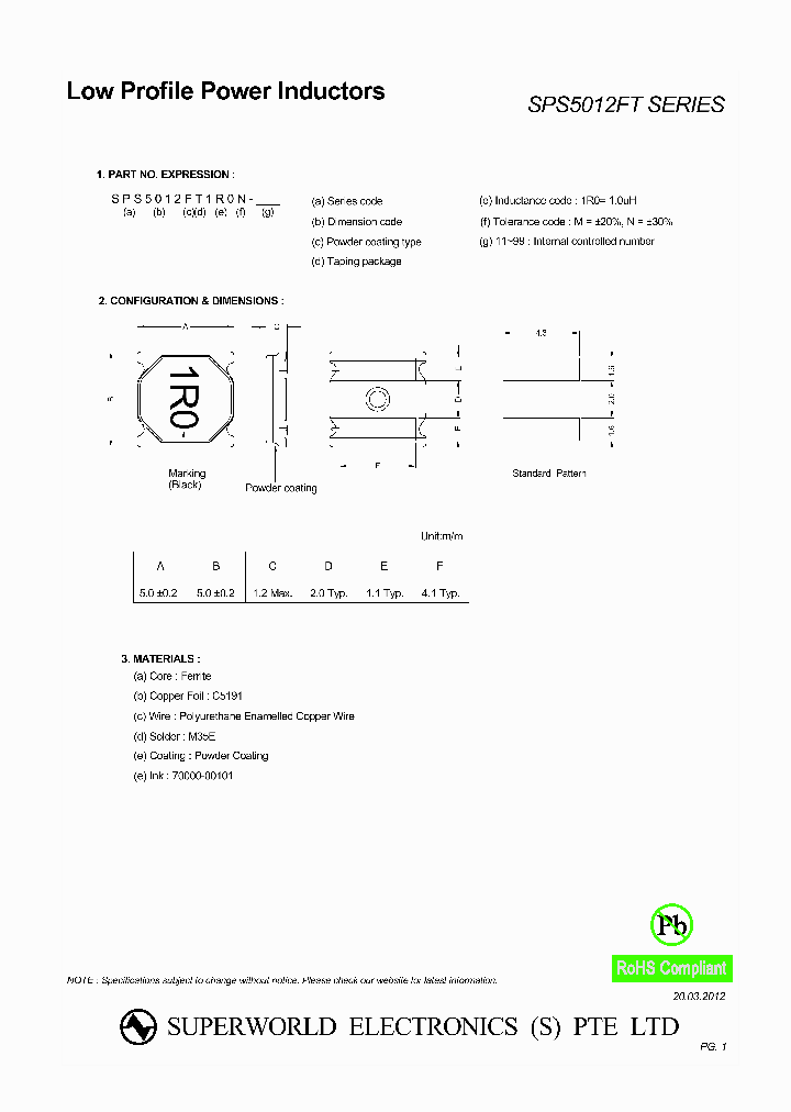 SPS5012FT150M_5167275.PDF Datasheet