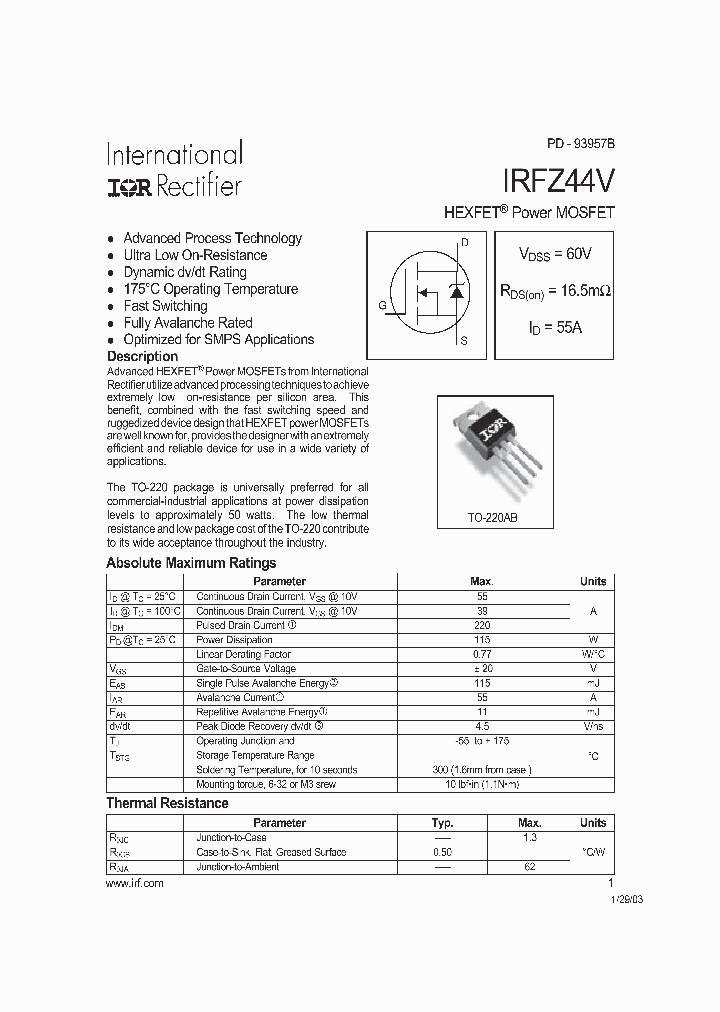 IRFZ44V_5180722.PDF Datasheet