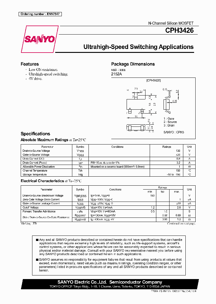 CPH3426_5190167.PDF Datasheet