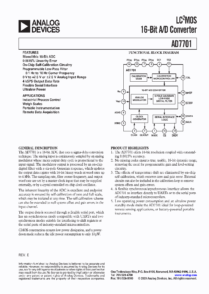 AD7701ARSZ_5200725.PDF Datasheet