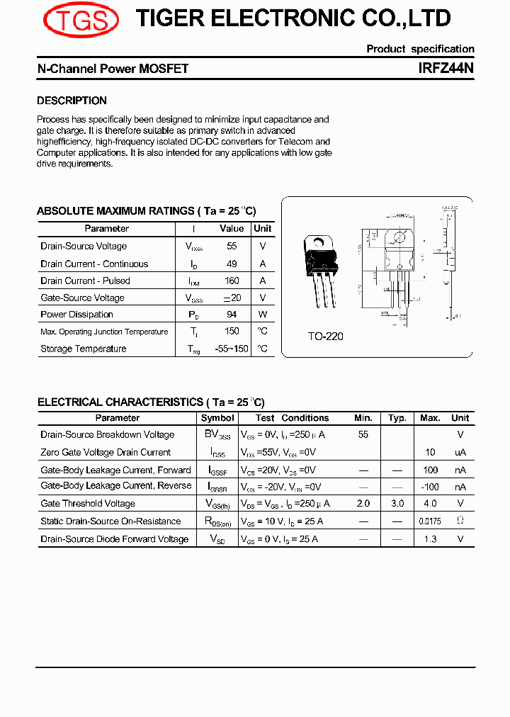 IRFZ44N_5203260.PDF Datasheet