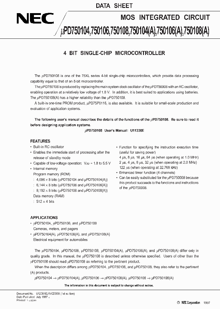 PD750108A_5213845.PDF Datasheet