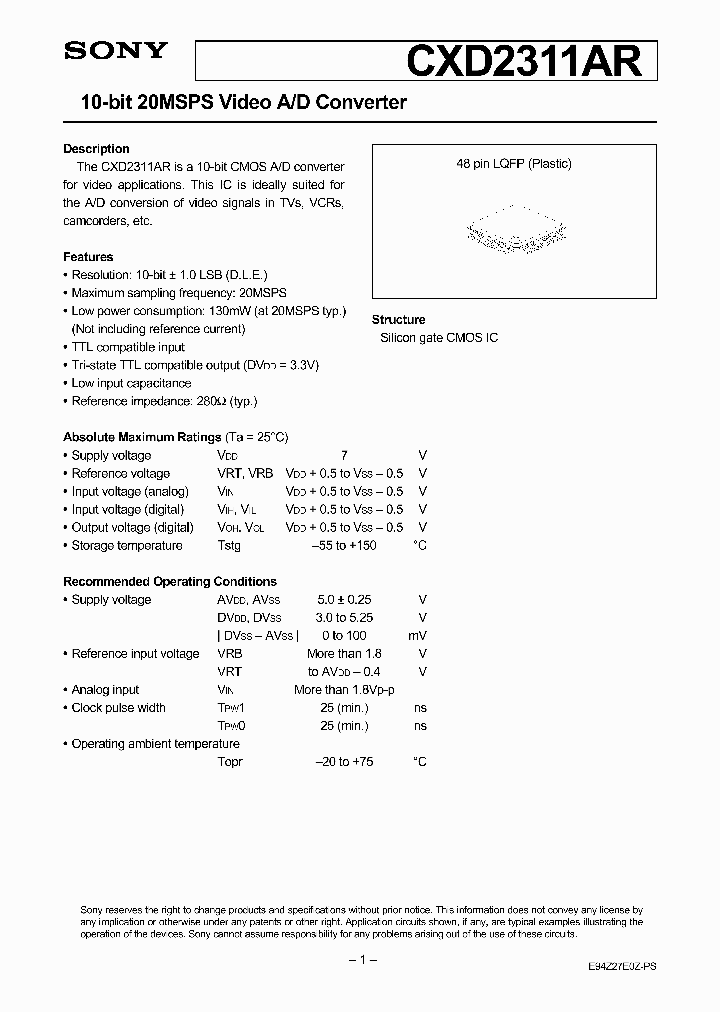 CXD2311AR_5217693.PDF Datasheet