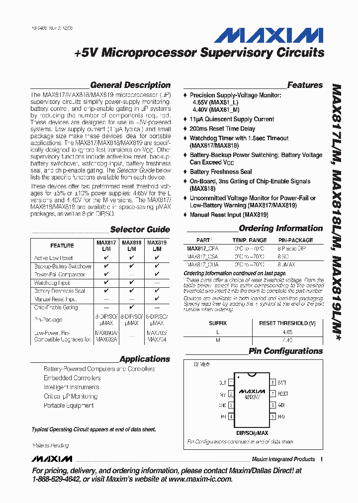 MAX819LCUA-T_5219901.PDF Datasheet