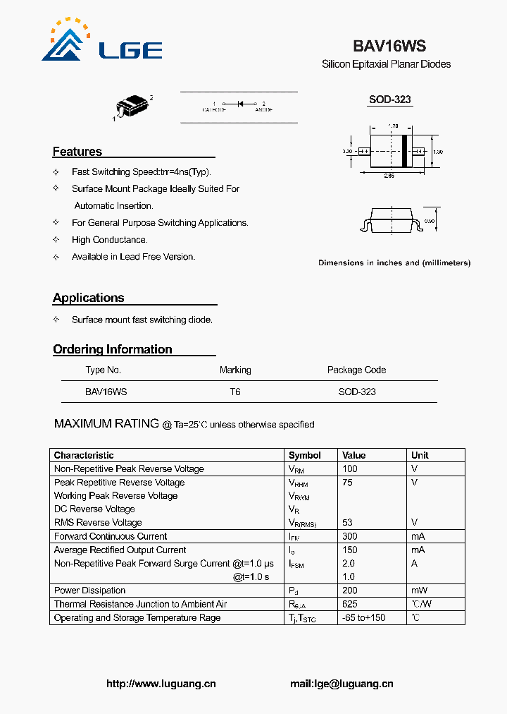 BAV16WS_5260932.PDF Datasheet