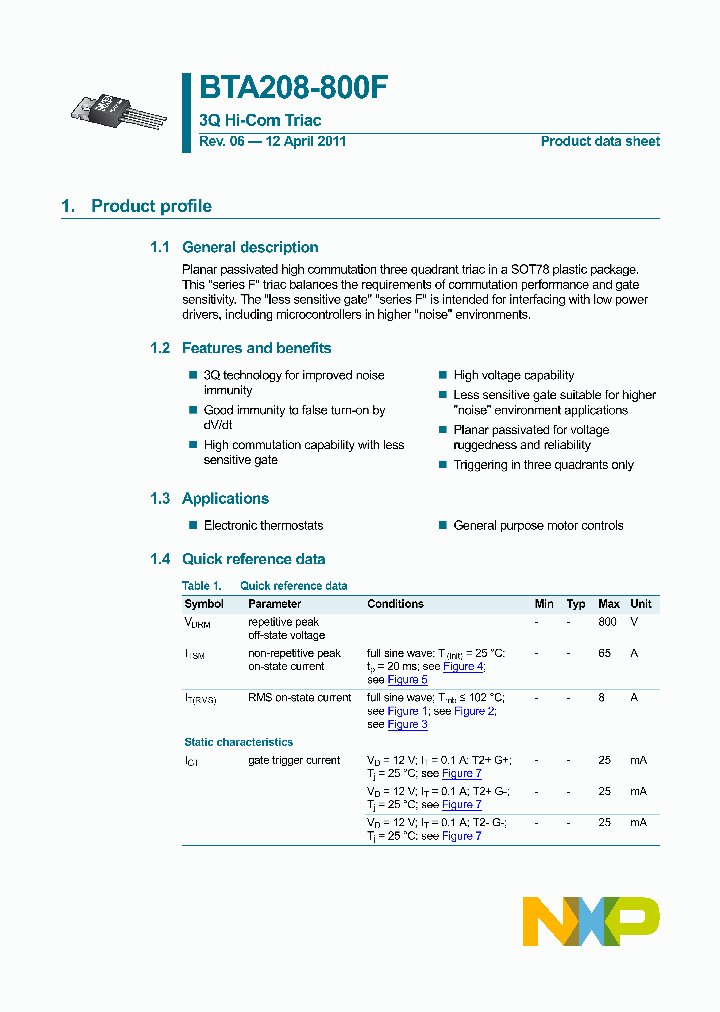 BTA208-800F_5265270.PDF Datasheet