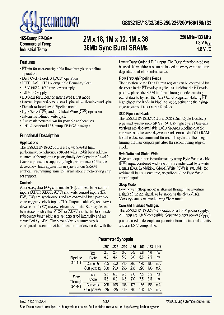 GS8321EV18_5264642.PDF Datasheet