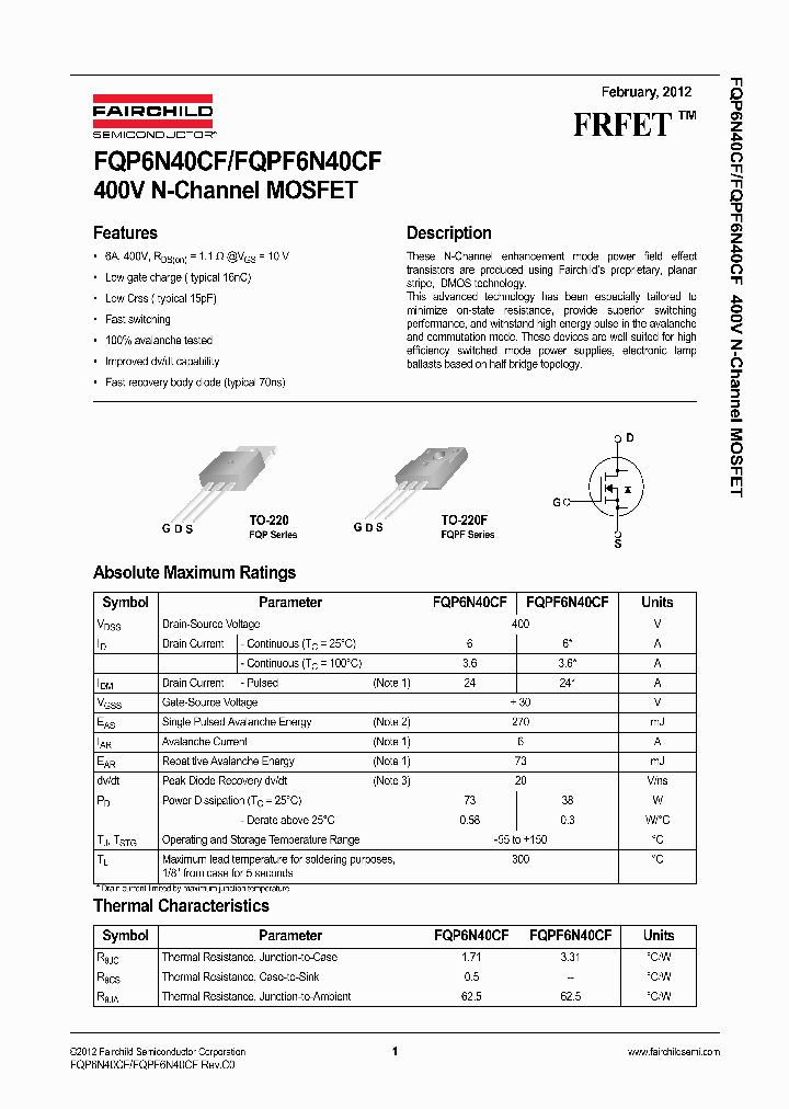 FQP6N40CF12_5265724.PDF Datasheet