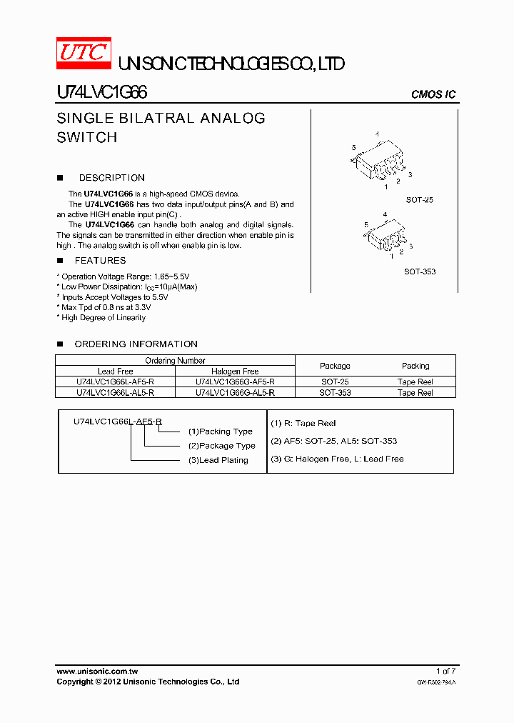 U74LVC1G66L-AF5-R_5284708.PDF Datasheet