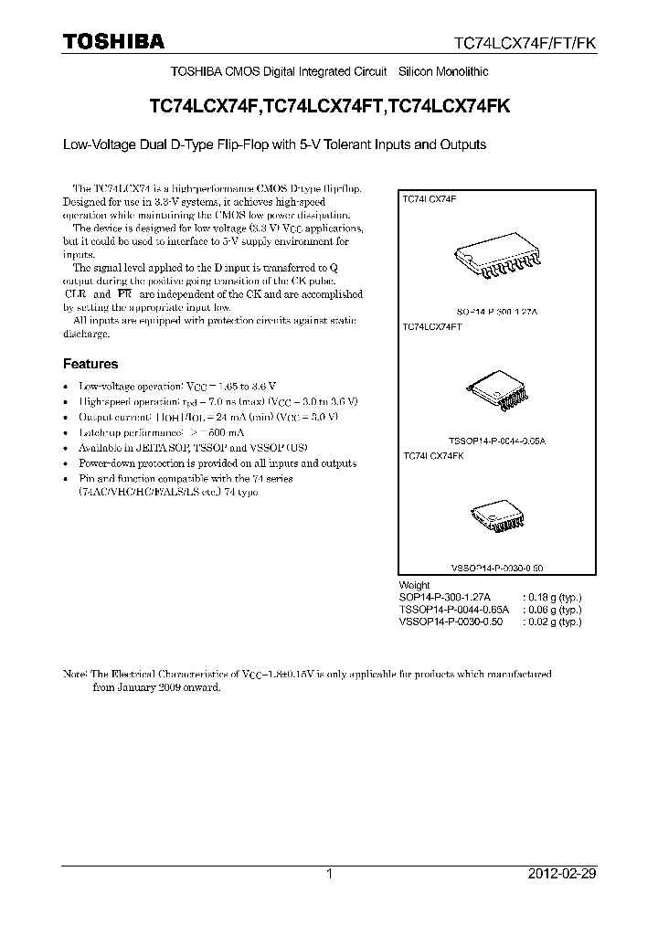 TC74LCX74FK12_5299702.PDF Datasheet