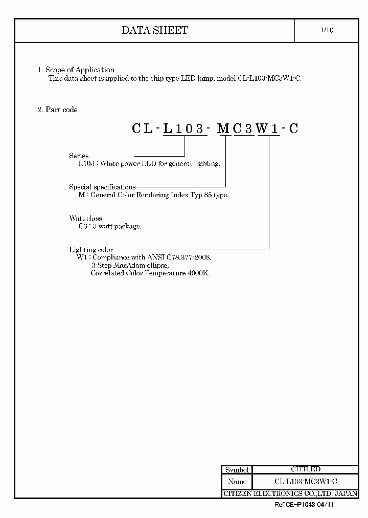 CL-L103-MC3W1-C11_5315022.PDF Datasheet