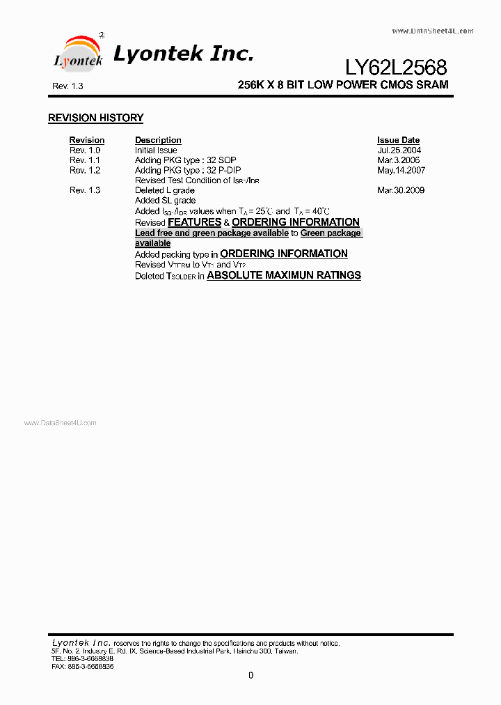 LY62L2568_5332761.PDF Datasheet