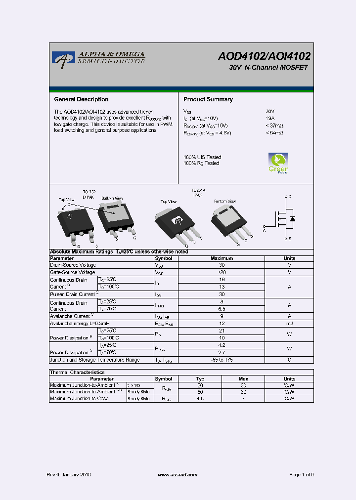 AOD4102_5335458.PDF Datasheet