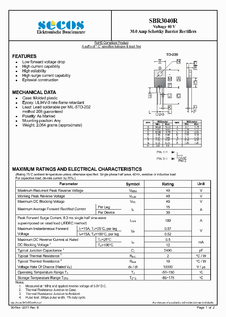 SBR3040R11_5345453.PDF Datasheet