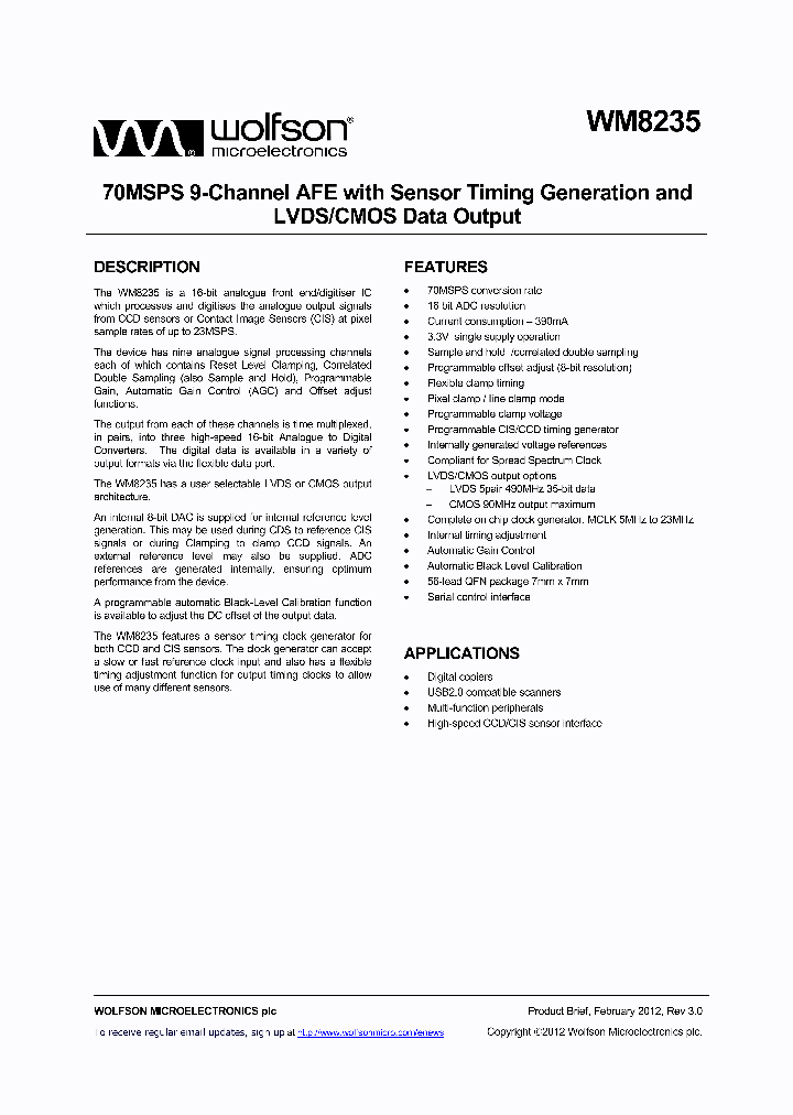 WM8235GEFLRV_5352059.PDF Datasheet
