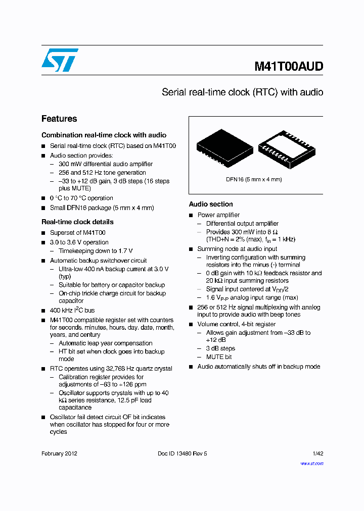 M41T00AUD12_5355802.PDF Datasheet