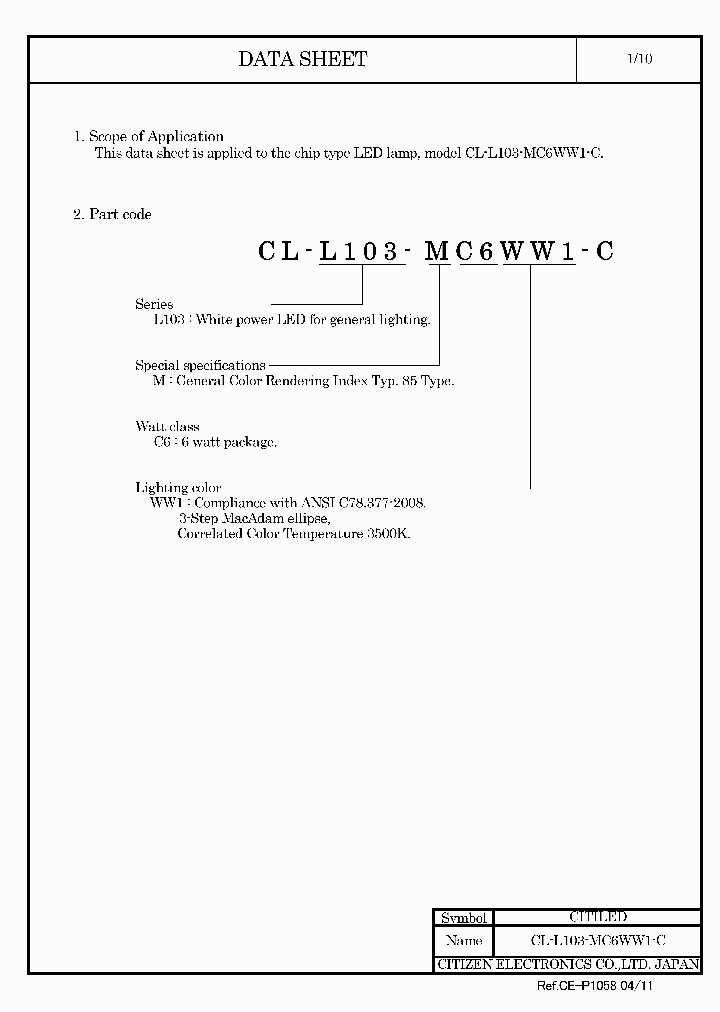 CL-L103-MC6WW1-C11_5356821.PDF Datasheet