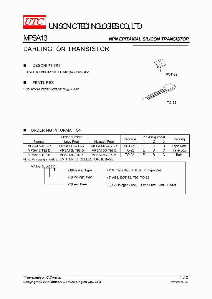 MPSA13-T92-B_5357206.PDF Datasheet