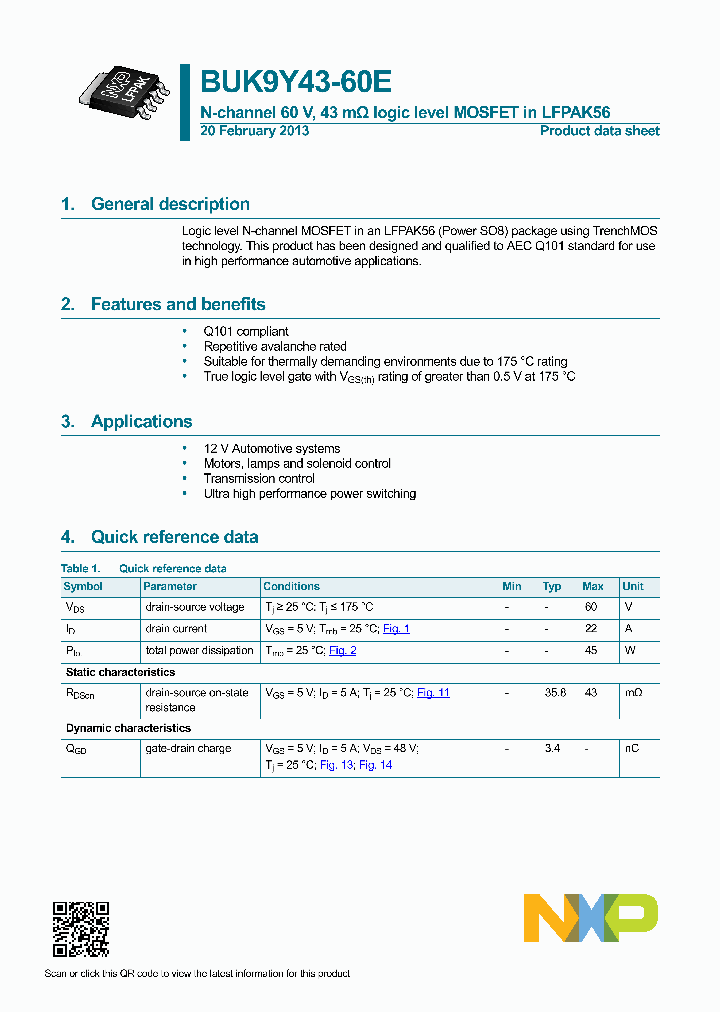 BUK9Y43-60E_5362717.PDF Datasheet