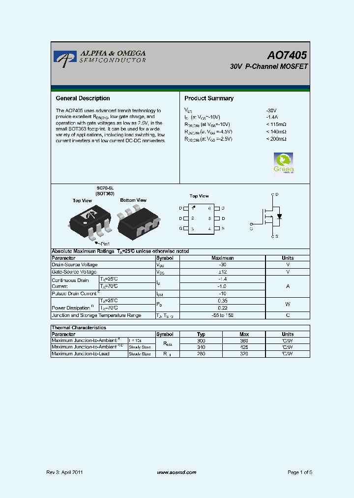 AO7405_5365975.PDF Datasheet