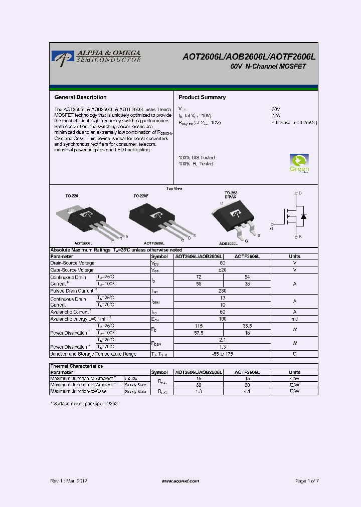 AOB2606L_5366196.PDF Datasheet