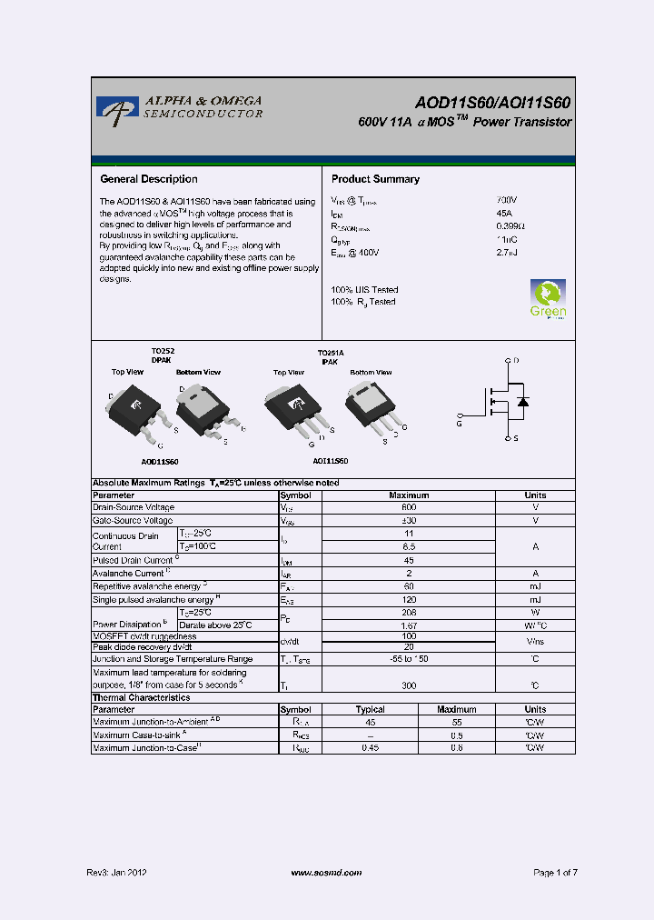 AOD11S60_5366470.PDF Datasheet