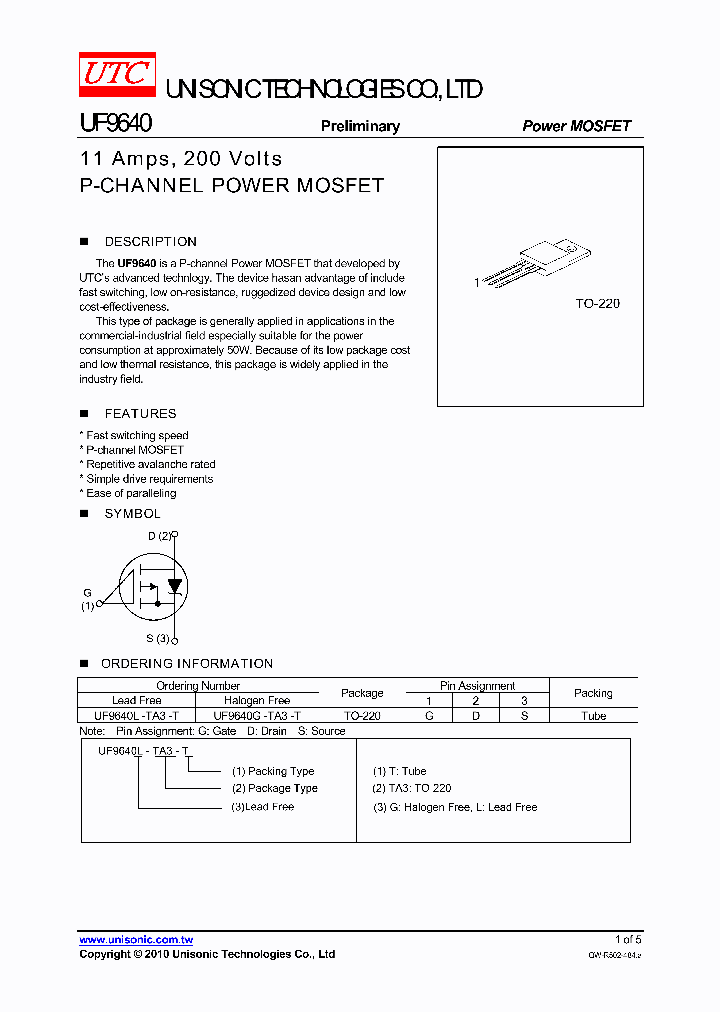 UF9640G-TA3-T_5366983.PDF Datasheet