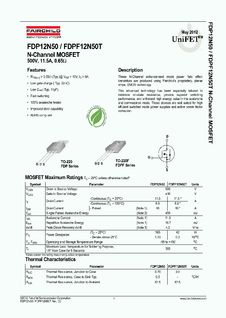 FDP12N5012_5389922.PDF Datasheet