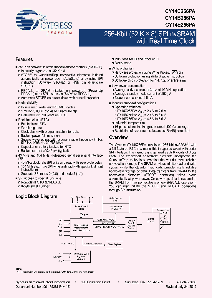 CY14B256PA-SFXI_5401201.PDF Datasheet