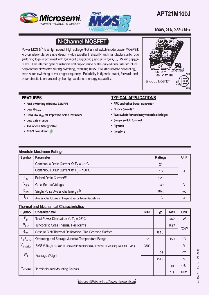 APT21M100J09_5411055.PDF Datasheet