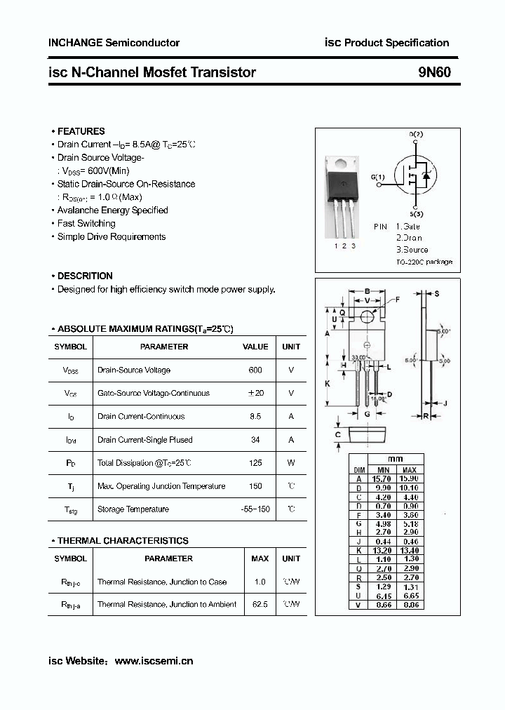 9N60_5419671.PDF Datasheet