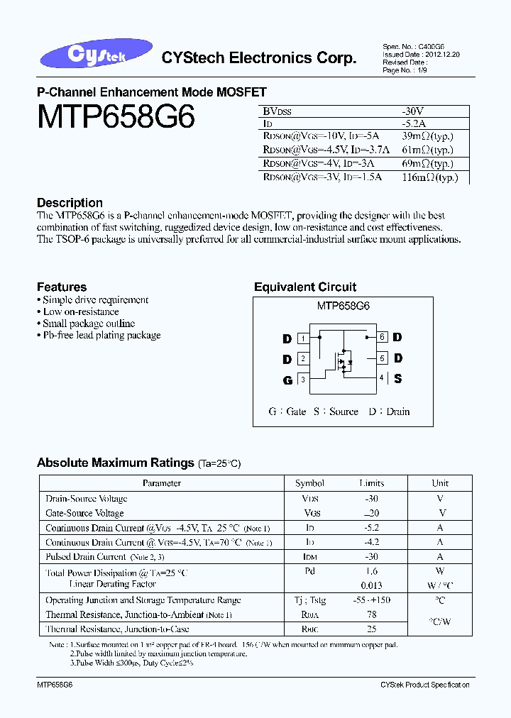 MTP658G6_5421300.PDF Datasheet